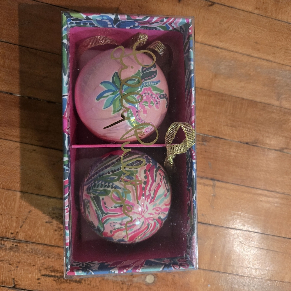 Lilly Pulitzer Colorful Floral Ornaments